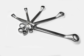 set equipment isolated on white background