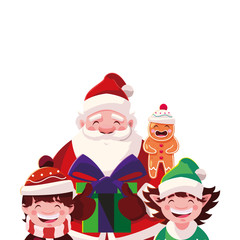 Obraz na płótnie Canvas santa claus with gift box on white background