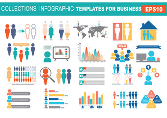 Fototapeta na wymiar Collection of infographic people elements for business.Vector illustration