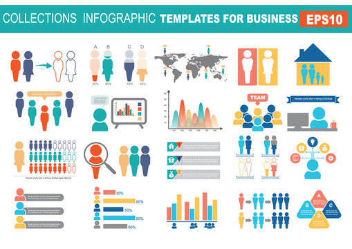 Collection Of Infographic People  Elements For Business.Vector Illustration