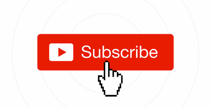 Subscribe button with hand cursor vector illustration