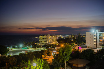 Night view of Ayia NAPA, Cyprus. Delightful night landscape of Ayia NAPA.
