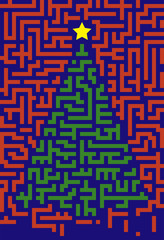 Christmas tree in flat style - Vector illustration