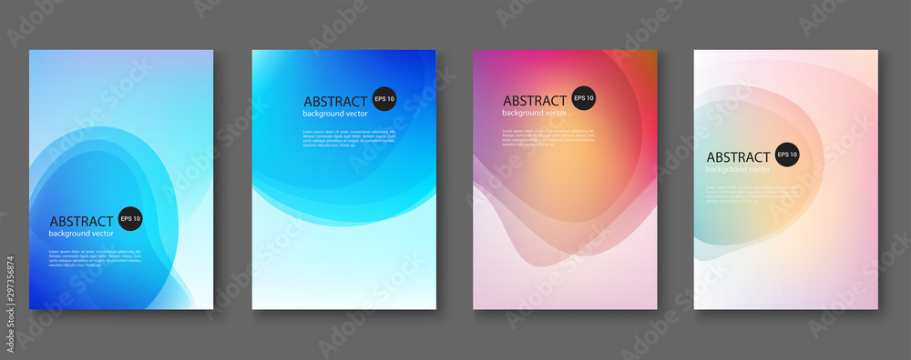 Wall mural set of abstract vector backgrounds with line waves.vector illustration.