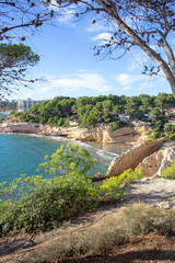 Fototapeta premium Beautiful coast of Spain Mediterranean sea Costa Dorada