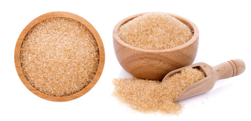 Brown sugar isolated on white background