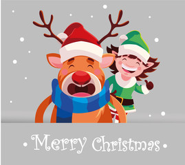 card of christmas with label merry christmas