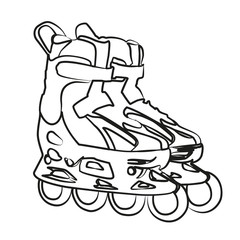 roller skates contour vector illustration