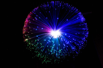 Colored sphere, made with a fiber optic light lamp