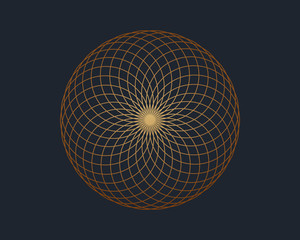 Torus yantra, a sacred geometry symbol, vector illustration.