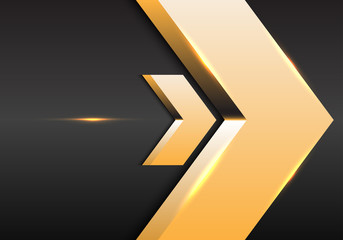 Abstract gold arrow bold on grey design modern luxury futuristic background vector.