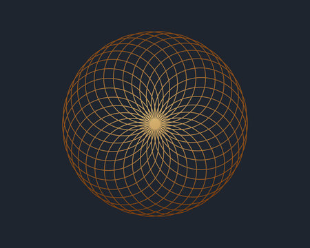 Torus yantra, a sacred geometry symbol, vector illustration.