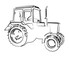 traktor contour vector illustration isolated