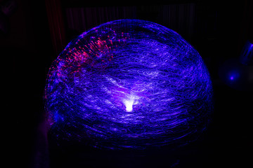 Colored sphere, made with a fiber optic light lamp