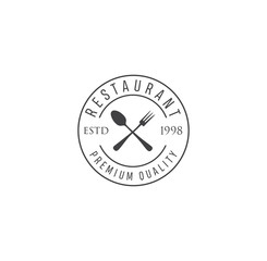 Vector vintage Restaurant logo. Hipster natural Restaurant label, sign. Bistro icon. Street eatery emblem