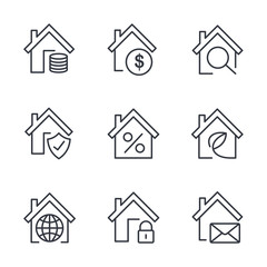 Home set icon template color editable. Home pack symbol vector sign isolated on white background illustration for graphic and web design.