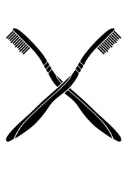 schwarz überkreuz 2 zahnbürsten kreuz putzen zahnarzt sauber machen zähne weiße schön hübsch lächeln zahncreme bürsten clipart design cool