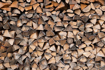 chopped wood background  from spruce