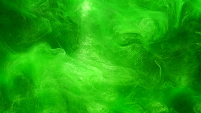 Fume motion layer. Toxic poison. Neon green glitter smoke flow.