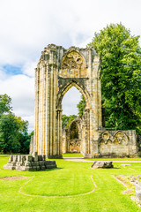 Fototapeta premium St. Mary's Abbey, museum garden in York city, England
