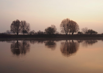 Beautiful views of the river during sunrise