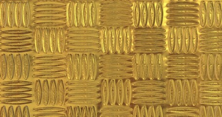 Fototapeta premium Golden foil background. Gold texture 3D rendering image