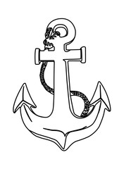 anchor contour vector illustration isolated