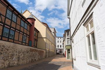 Historic Alley at the Historic City Centre of Schwerin, Mecklenburg-Vorpommern, Germany