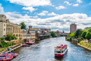 York City with River Ouse in York UK. - obrazy, fototapety, plakaty