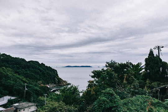 View of sea against cloudy sky
