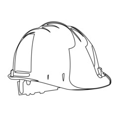 workers safety helmet contour vector illustration