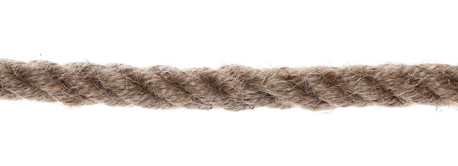Macro rope strong isolated on white background and texture, with clipping path