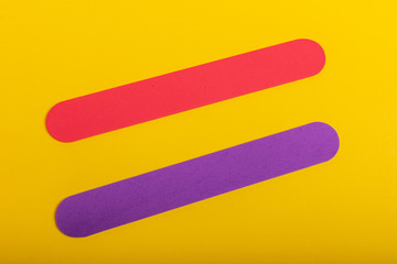Rubber bands on cardboard, representing the Spanish Republican flag
