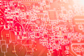 Printed circuit board, technology and communication concept background