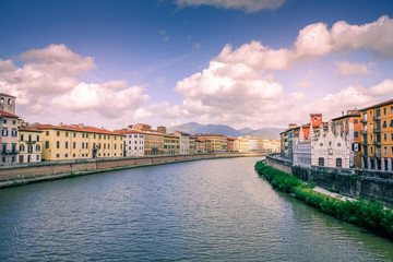 Fototapeta premium Riverside vista, Italy