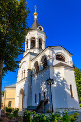 Fototapeta premium Bell tower of Theotokos Nativity Monastery in Vladimir, Russia