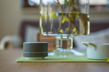 Smart ai speaker. Smart home concept