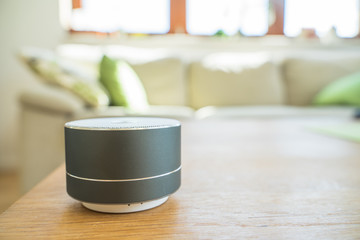 Smart ai speaker. Smart home concept