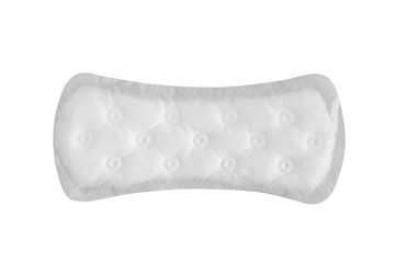 Women's pad. Sanitary pad closeup. Feminine sanitary pad isolate on white background.
