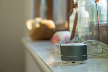Smart ai speaker. Smart home concept