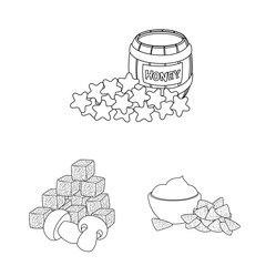 Isolated object of taste and crunchy sign. Collection of taste and cooking stock symbol for web.