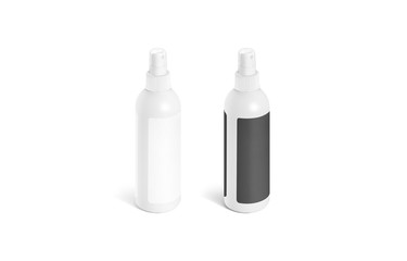 Blank deodorant bottle with black and white label mockup isolated