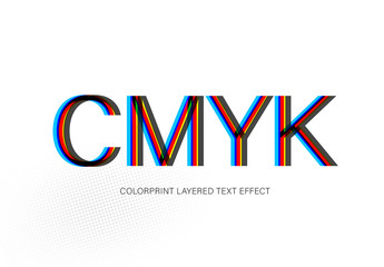 CMYK Offprint Color Text Effect