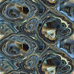 seamless tile blue brown cream gemstone slices repeat pattern graphic design