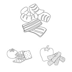 Vector illustration of taste and crunchy logo. Set of taste and cooking stock vector illustration.