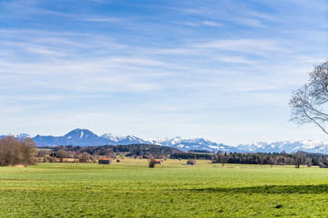 Beautiful view over the alps of Berchtesgadener Land Germany