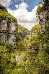 Traitional house deep in a gorge in the Tzoumerka region in Greece