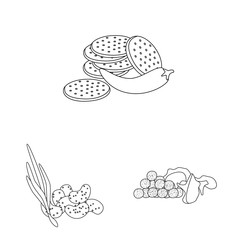 Isolated object of taste and crunchy symbol. Set of taste and cooking vector icon for stock.