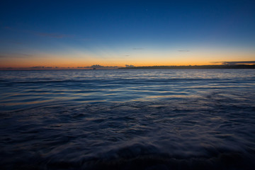 sunset at the sea in domentican republic