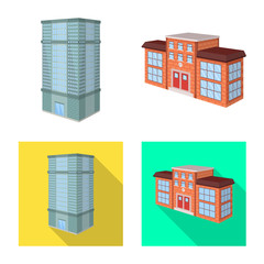 Isolated object of construction and building icon. Set of construction and estate stock symbol for web.